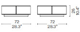 Cassina Mex tavolino basso in vetro di design quadrato 26972Q dimensioni