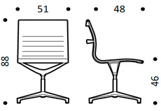 ICF-Una-Chair-management-705-senza-braccioli-dimensioni