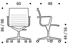 ICF-Una-Chair-management-709-sedia-dimensioni
