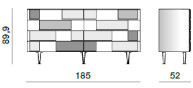 Molteni D655-1 cassettiera 8 cassetti dimensioni