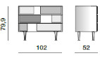 Molteni-D655-2-cassettiera-3-cassetti-design-dimensioni