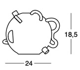 Zanotta Dealbata vaso rotondo Mendini design modello 9551 dimensioni