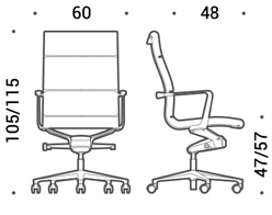 ICF-Una-Chair-Executive-alta-UNA919T-dimensioni